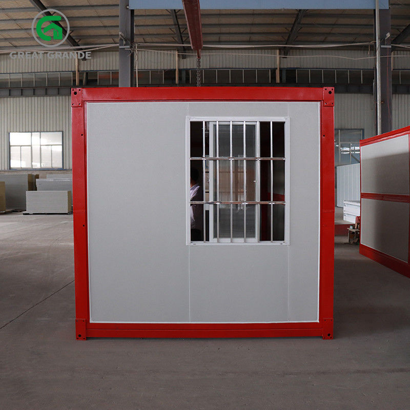 De prefab Vouwende van het het Kader Zijglas van het Containerhuis Rode Steun van het het Staalkader Deur Gegalvaniseerde