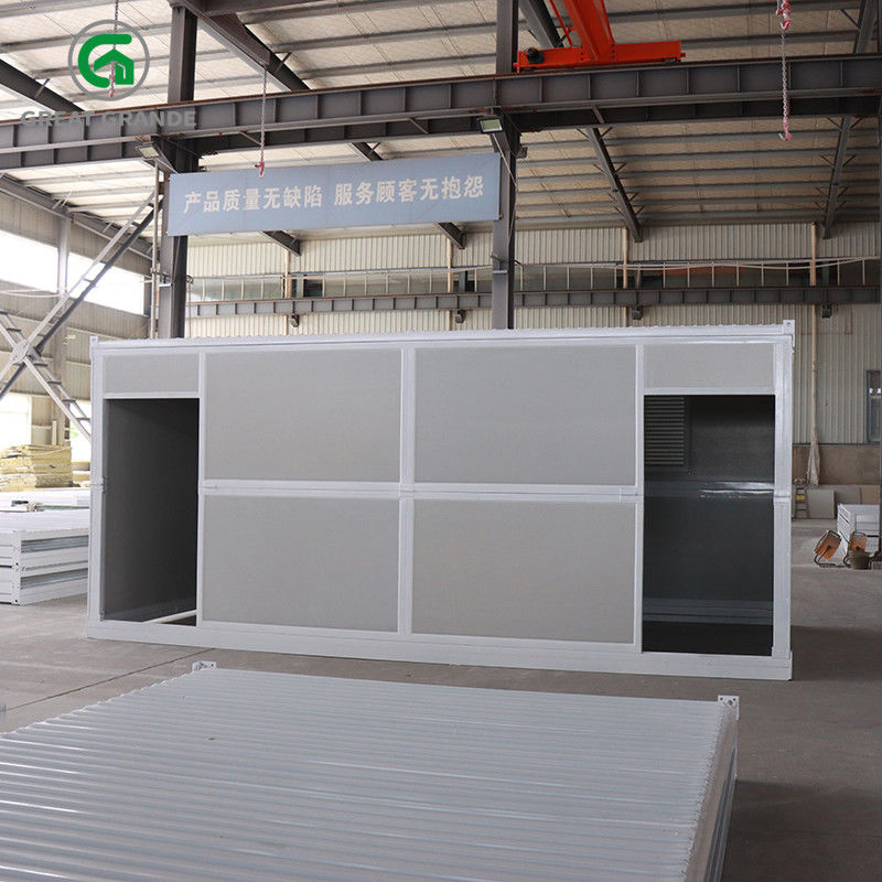 Tijdelijk Huisvesting het Kamperen Geprefabriceerd huis die Enige de Zijgevel Dubbele Deur vouwen van het Containerhuis