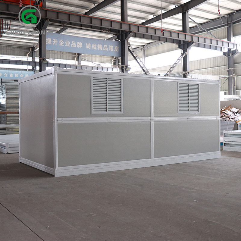 Enige van het de Containerhuis van de Zijgevel Dubbele Deur Prefab Vouwende Integrale het Kader Beschermende Deklaag