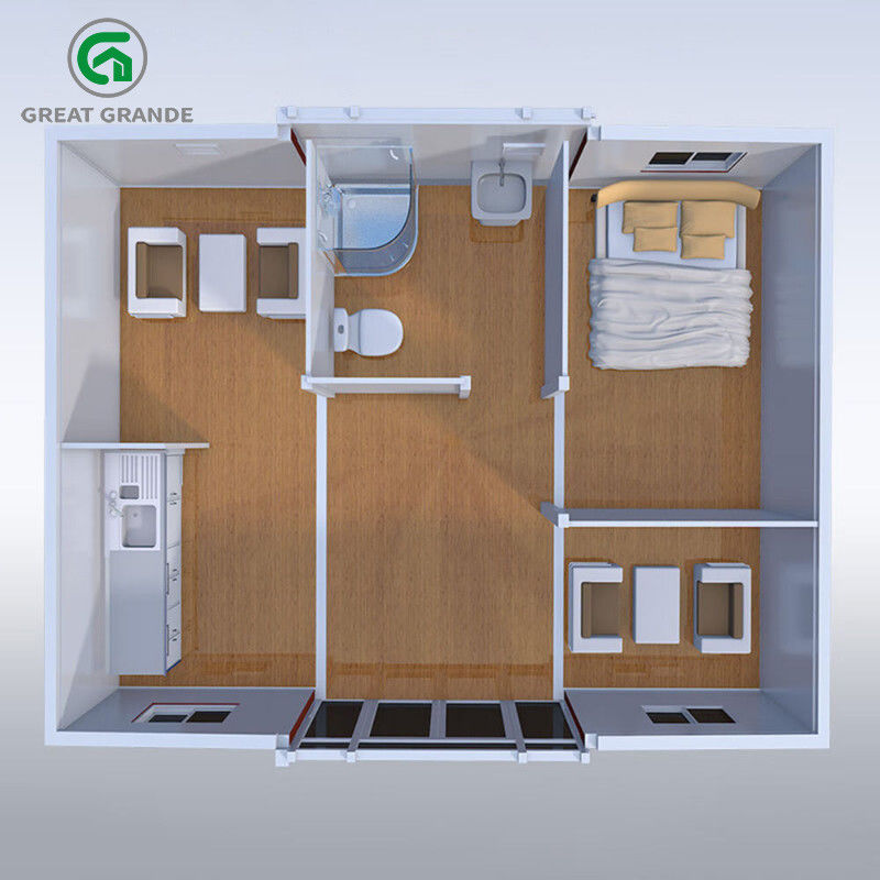 20ft Leeg Uitzetbaar Containerhuis 3 in Één Modulaire Townho voor Verkoop aan Dakar