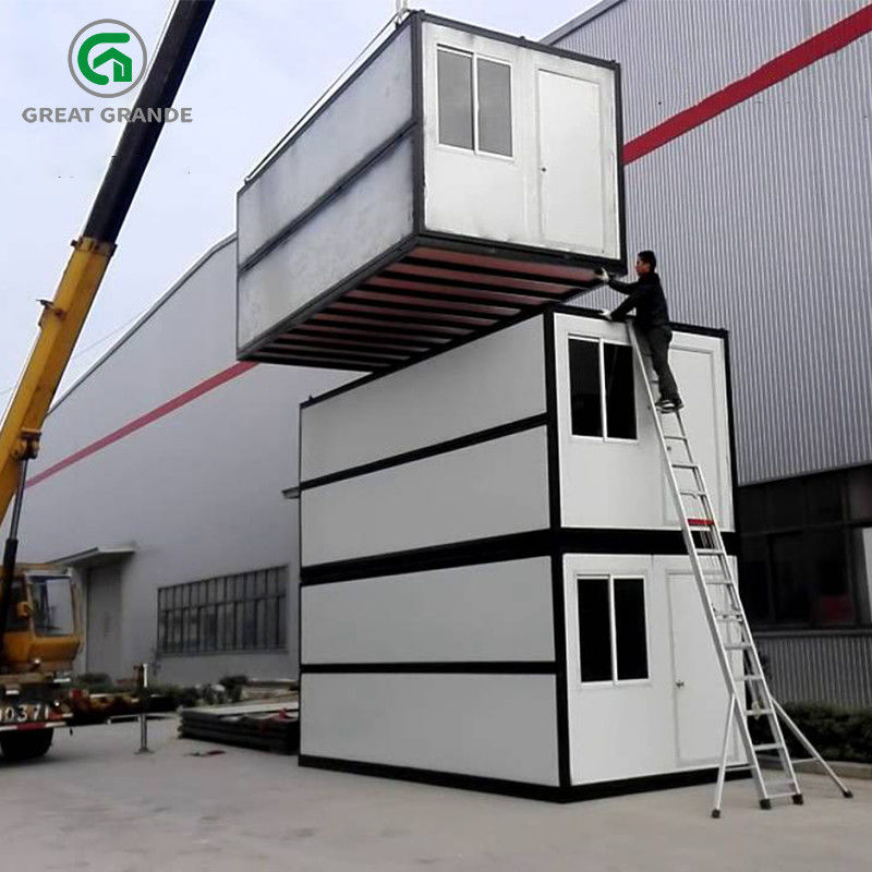 Prefab Vouwend Containerhuis voor Tijdelijk Bureau en Aanpassing op Bouwwerf