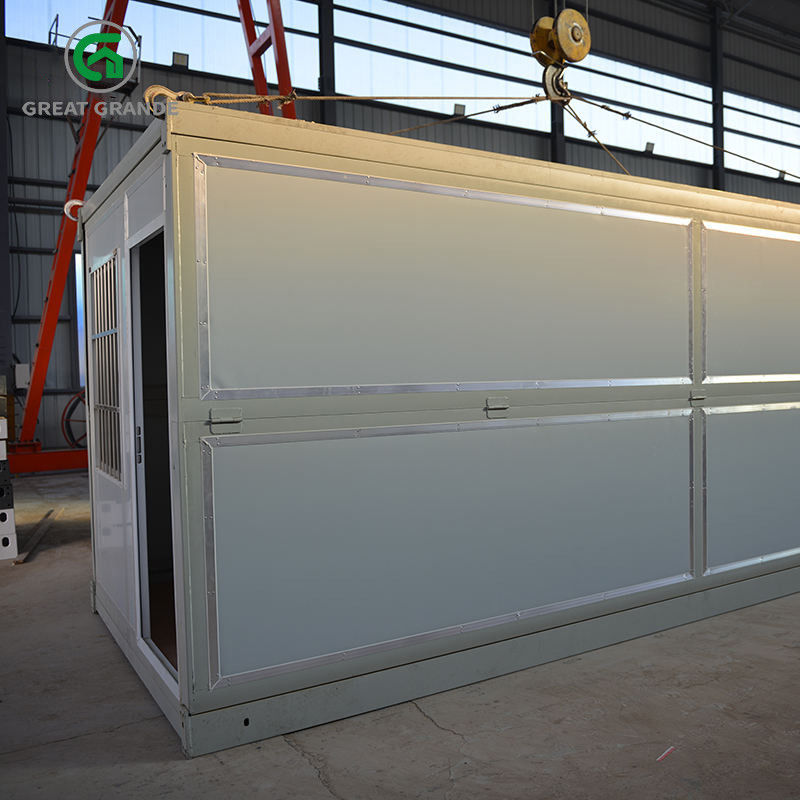 Geprefabriceerd opvouwbaar containerhuis voor slaapzaal, draagbare kantoorwoonhuisvesting