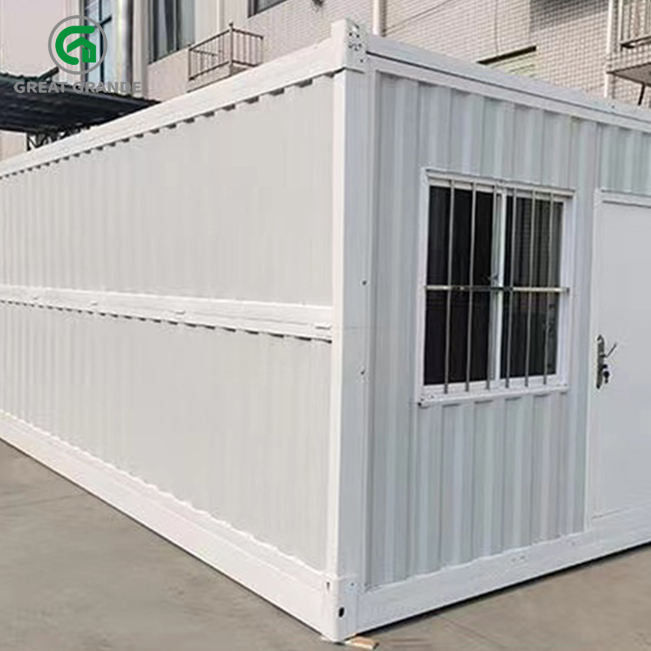 Geaffineerde muur Prefab vouwcontainer huis Thermische isolatie rotswol site slaapkamer