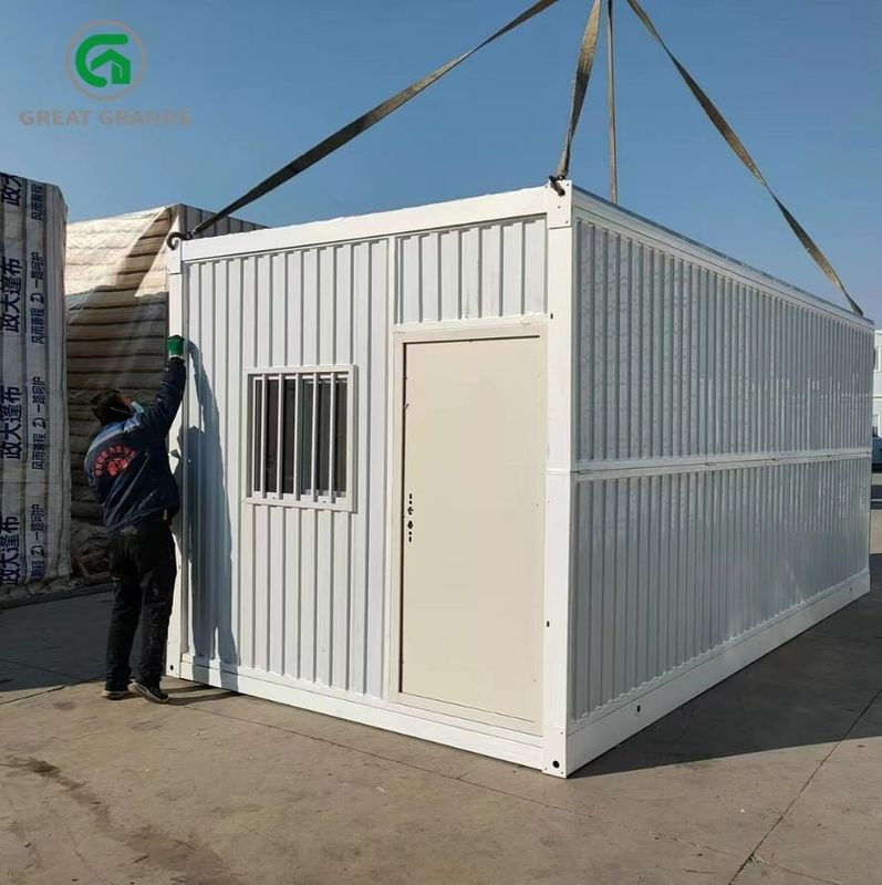 Geaffineerde muur Prefab vouwcontainer huis Thermische isolatie rotswol site slaapkamer