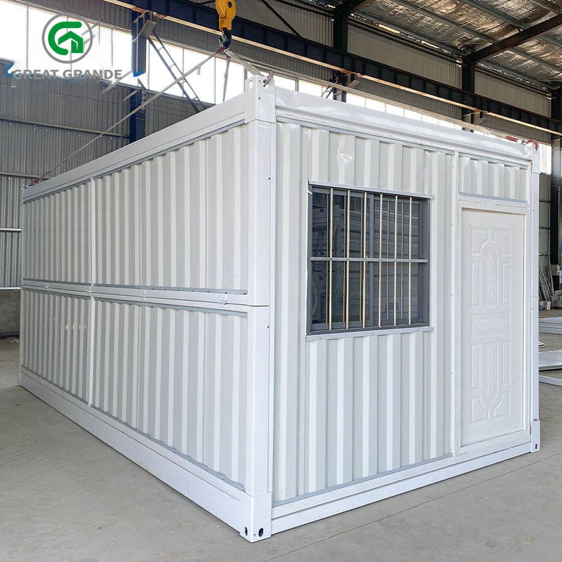 Geaffineerde muur Prefab vouwcontainer huis Thermische isolatie rotswol site slaapkamer