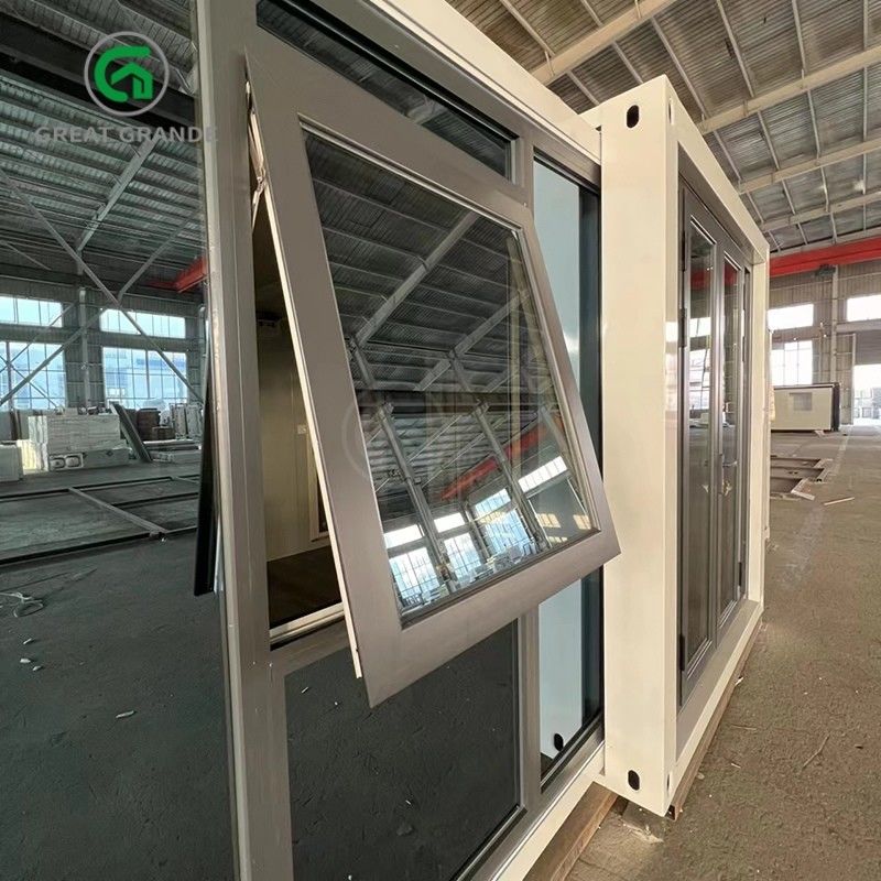 20ft vouwbare kleine huizen fabrikant bruine glazen deur tien minuten bouwen gegalvaniseerd stalen frame