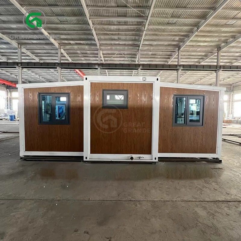 20ft vouwbare kleine huizen fabrikant bruine glazen deur tien minuten bouwen gegalvaniseerd stalen frame