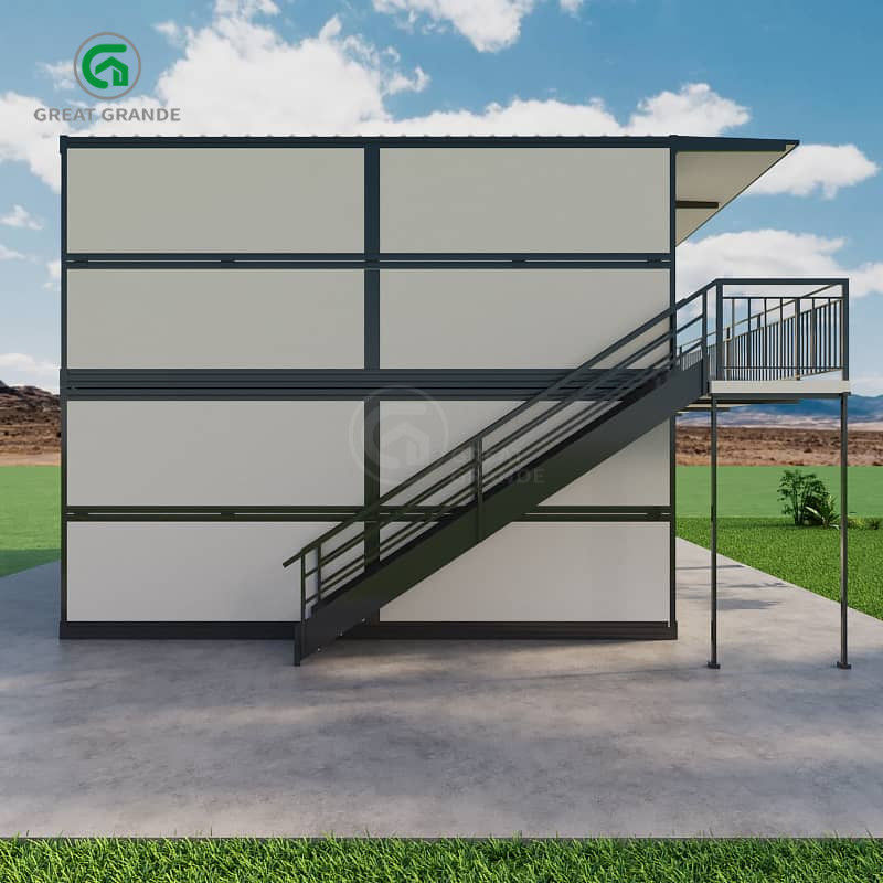 20ft vouwbaar prefab huis dubbel verdieping modern bouwplaats werkers slaapkamer