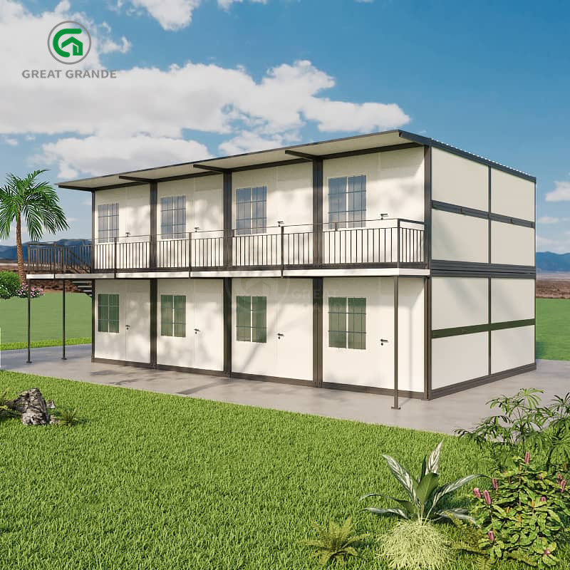 20ft vouwbaar prefab huis dubbel verdieping modern bouwplaats werkers slaapkamer