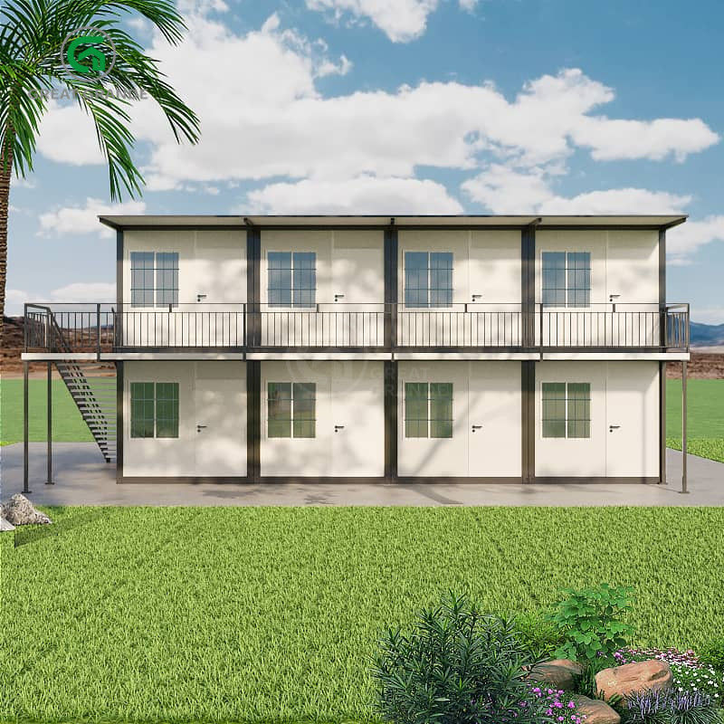 20ft vouwbaar prefab huis dubbel verdieping modern bouwplaats werkers slaapkamer