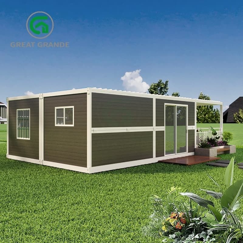 Stroomlijnde productie vouwcontainer huis voorgeïnstalleerde functies snelle montage voor installatie